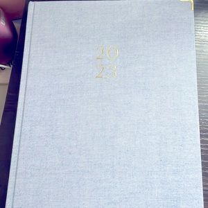 Blue linen bound 2023 planner